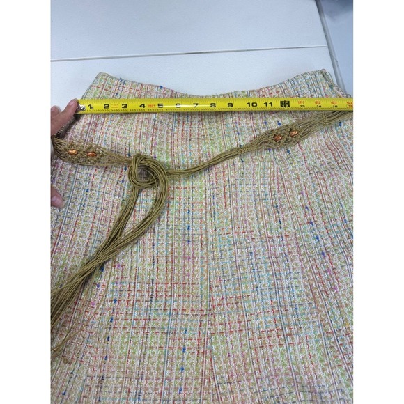Worthington Tweed A-Line Skirt with Braided Belt Colorful Accents 8 - Picture 10 of 10